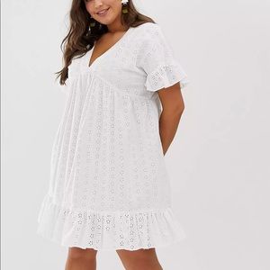 ASOS Curve V Front and V Back Smock Mini Dress